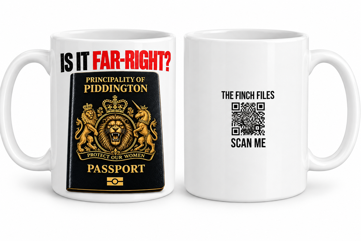 IS IT FAR-RIGHT? PRINCIPALITY OF PIDDINGTON MUG