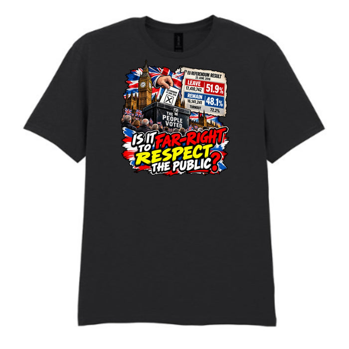 IS IT FAR-RIGHT TO RESPECT THE PUBLIC? Men's T-shirt